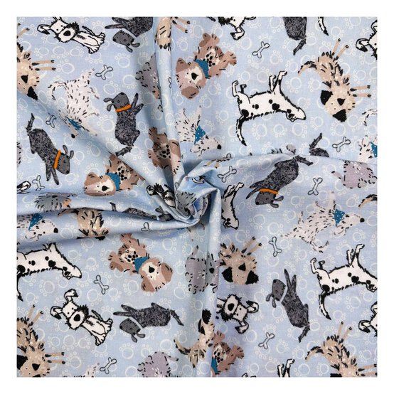 Ruff and Tumble Wagging Tails Cotton Fabric by the Metre image number 1