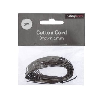 Brown Cotton Cord 1mm x 3m