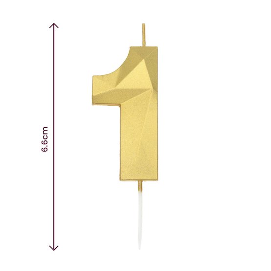 Whisk Gold Faceted Number 1 Candle image number 5