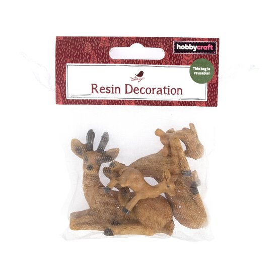 Christmas Deer Resin Decorations 4 Pack image number 4