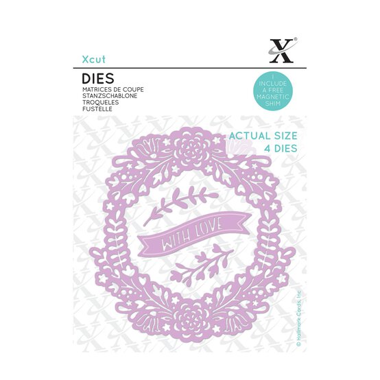 Xcut Love Wreath Die Set 4 Pieces image number 1