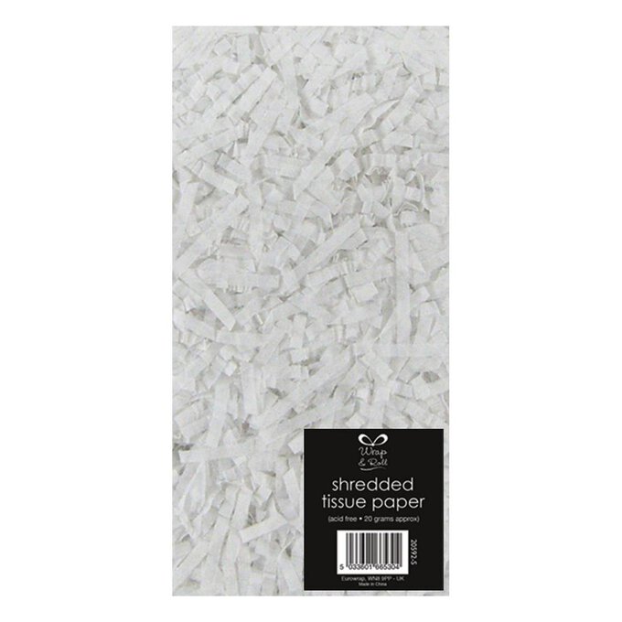 White Shredded Tissue Paper 20g image number 1