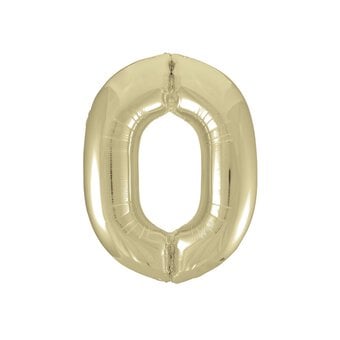 Giant Gold Foil Balloon Number 0