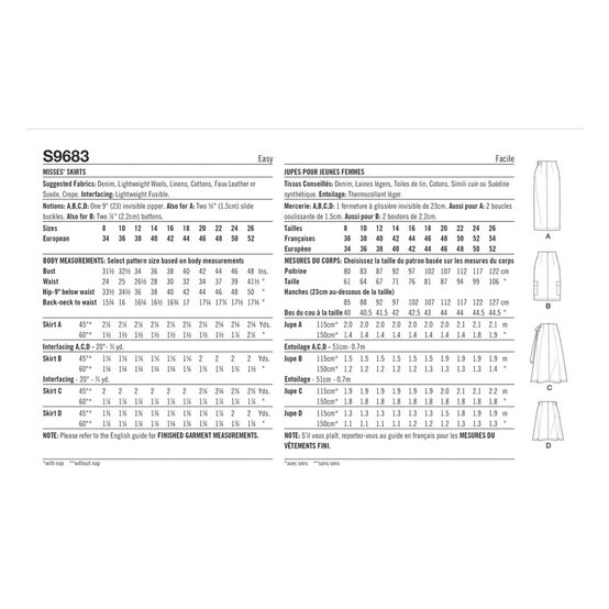 Simplicity Women's Skirts Sewing Pattern S9683 (Y5 18-26) image number 2