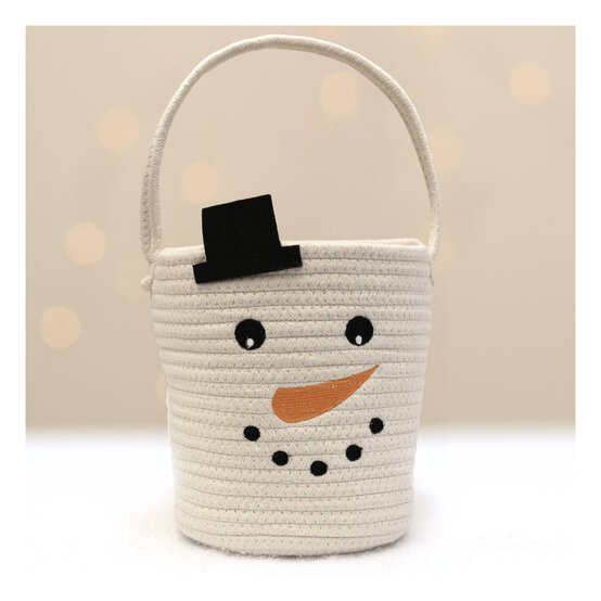 Snowman Rope Basket 20cm image number 2