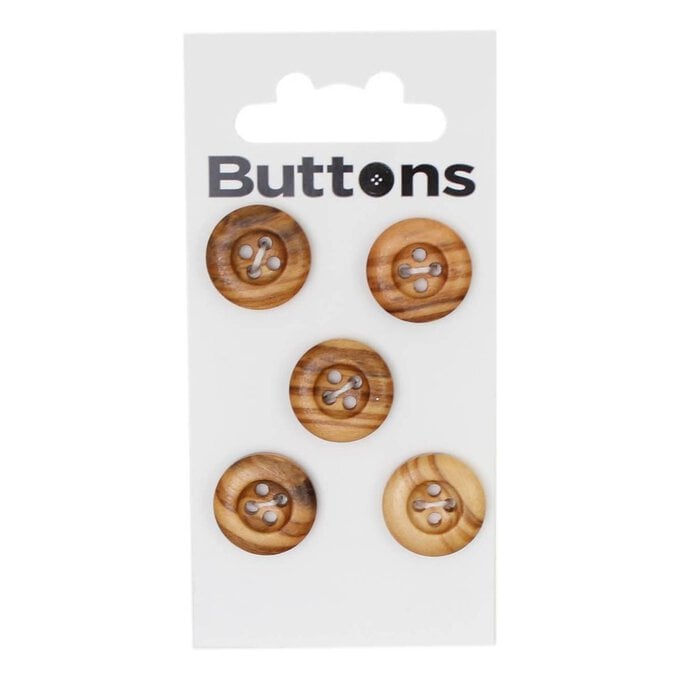 Module Wooden Buttons 15mm 5 Pack image number 1