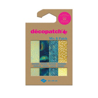 Decopatch Mix and Match Golden Peacock Paper 4 Sheets