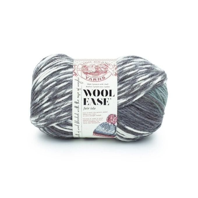 Lion Brand Charcoal Wool-Ease Fair Isle Yarn 150g image number 1