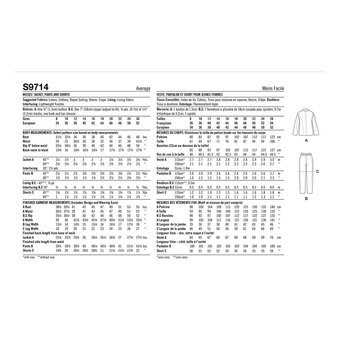 Simplicity Women's Jacket  Sewing Pattern S9714 (Y5 18-26)