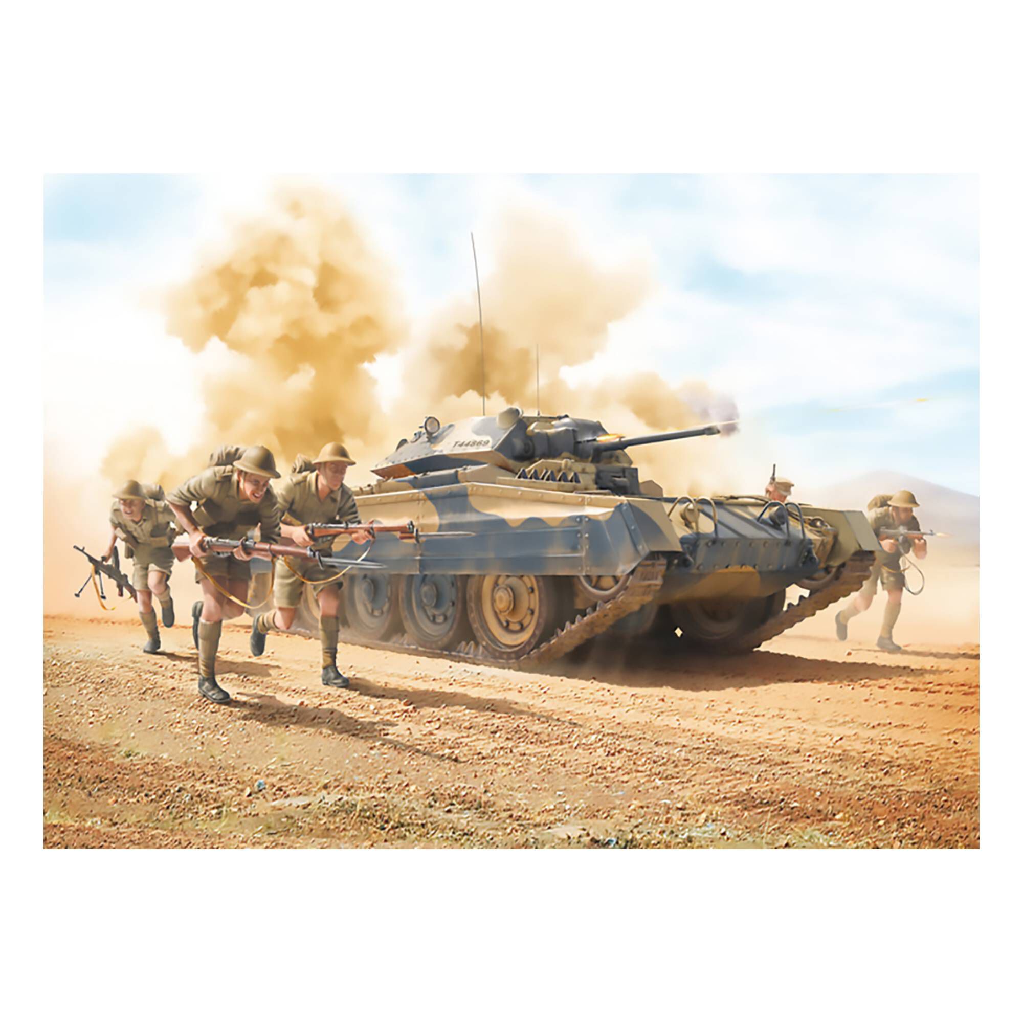Italeri Maquette Char Crusader MK.II El Alamein 1:35 Avec équipage Britannique - Kit à Monter