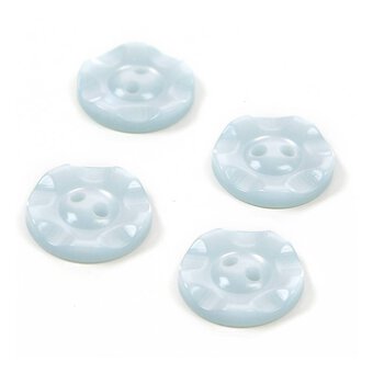 Hemline  Baby Blue Basic Scalloped Edge Button 4 Pack