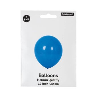 Blue Latex Balloons 8 Pack image number 3