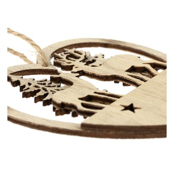 Hanging Wooden Cut-Out Heart Decoration 9cm image number 3