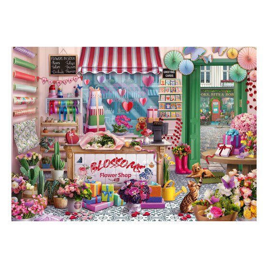 Ravensburger Blossoms Flower Shop Jigsaw Puzzle 1000 Pieces image number 2
