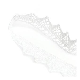 White Iridescent 30mm Cotton Lace Trim by the Metre image number 3