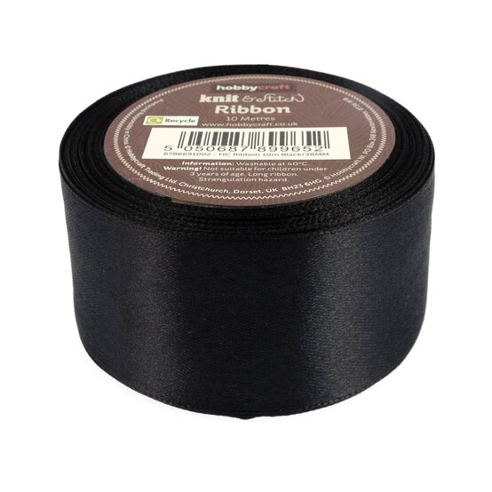 Black Satin Ribbon 38mm x 10m image number 2