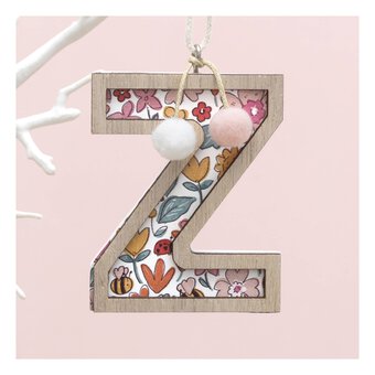 Hanging Wooden Letter Z 7.5cm