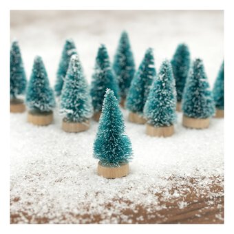 Mini Green Bottle Brush Trees 4cm 12 Pack