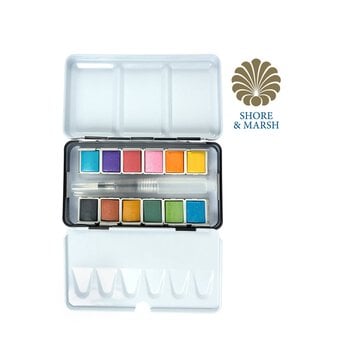 Shore & Marsh Metallic Half Pans Watercolour Set 12 Pack