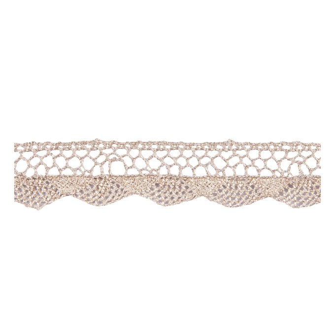 Light Gold 25mm Metallic Lace Trim by the Metre image number 1