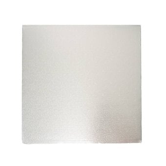 Silver Square Double Thick Card Cake Board 14 Inches