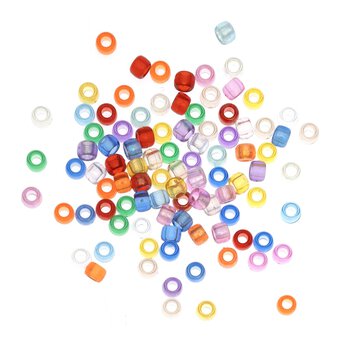 Mixed Clear Pony Beads 50g 