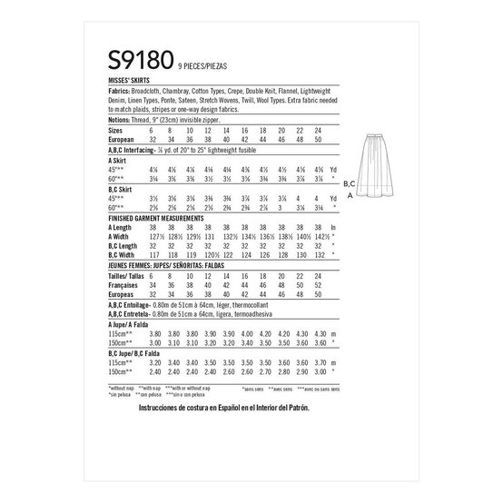 Simplicity Women&rsquo;s Skirt Sewing Pattern S9180 (6-14) image number 2