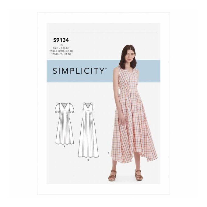Simplicity Pleated Dress Sewing Pattern S9134 (6-14) image number 1