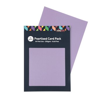 Lilac Pearlised Card A4 16 Pack