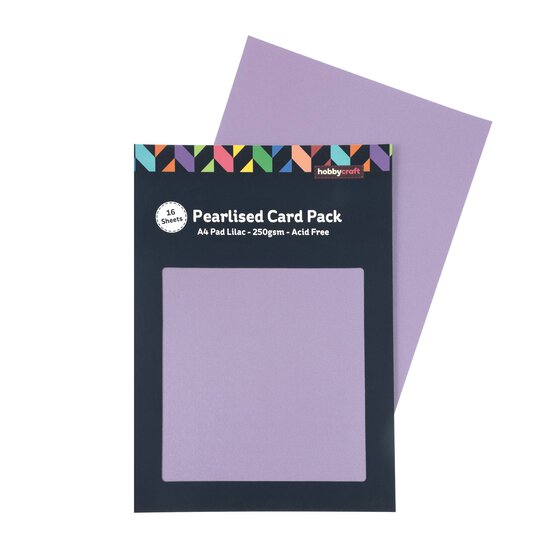 Lilac Pearlised Card A4 16 Pack image number 1