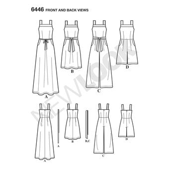 New Look Women's Jumpsuit and Dress Sewing Pattern 6446
