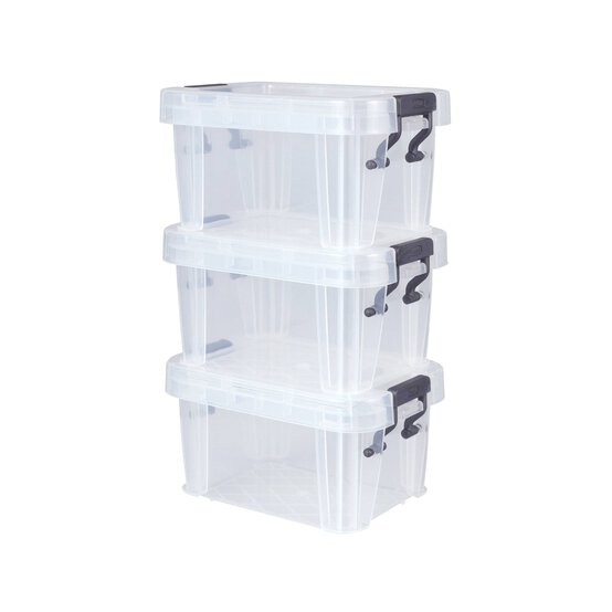 Whitefurze Allstore 0.2 Litre Clear Organiser Set 3 Pack  image number 1