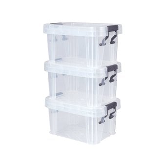 Whitefurze Allstore 0.2 Litre Clear Organiser Set 3 Pack 