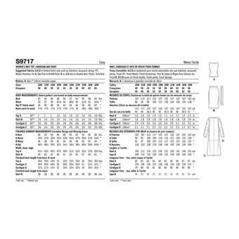 Simplicity Women's Top, Cardigan and Skirt  Sewing Pattern S9717 (W2 20W-28W)