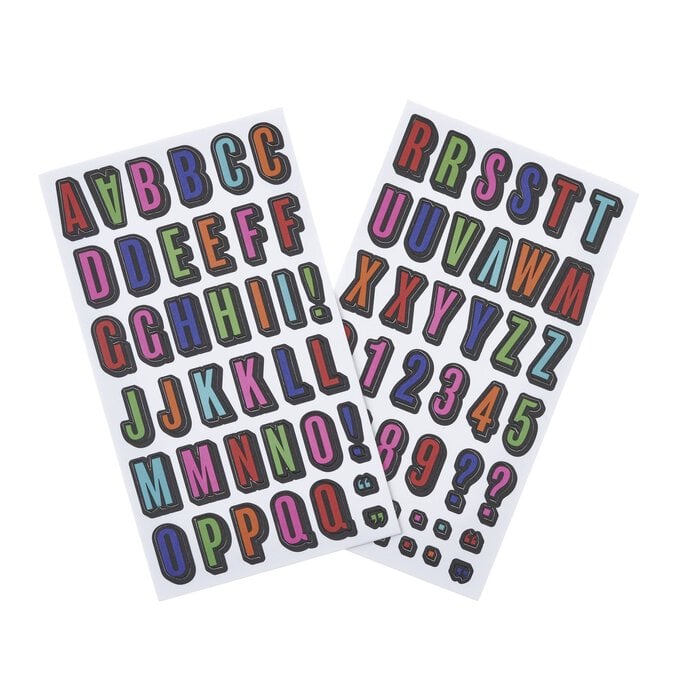 Bright Shadow Alphabet Chipboard Stickers 84 Pieces image number 1