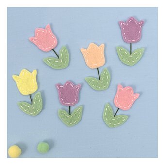 Pastel Felt Tulips 6 Pack
