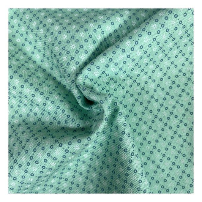 Mint Diamond Dots Polycotton Print Fabric by the Metre image number 1