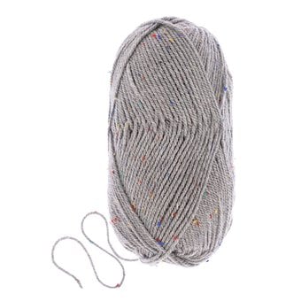 Knitcraft Light Grey Tweed Everyday Aran Yarn 100g image number 3