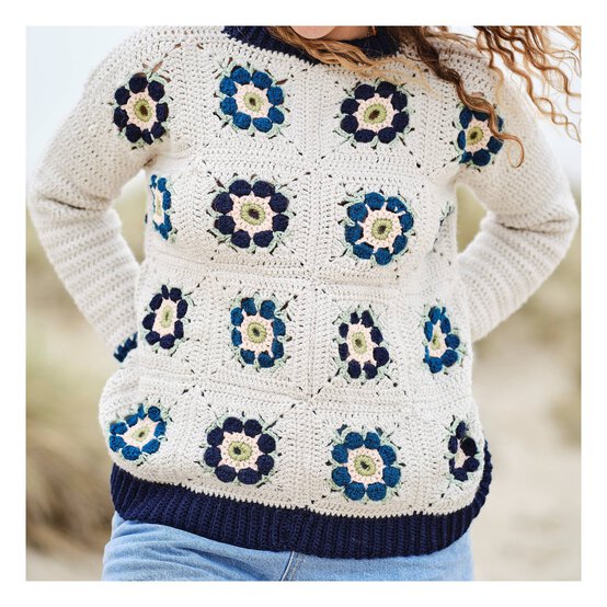 Knitcraft Flower Garden Crochet Jumper Digital Pattern 0270 image number 4
