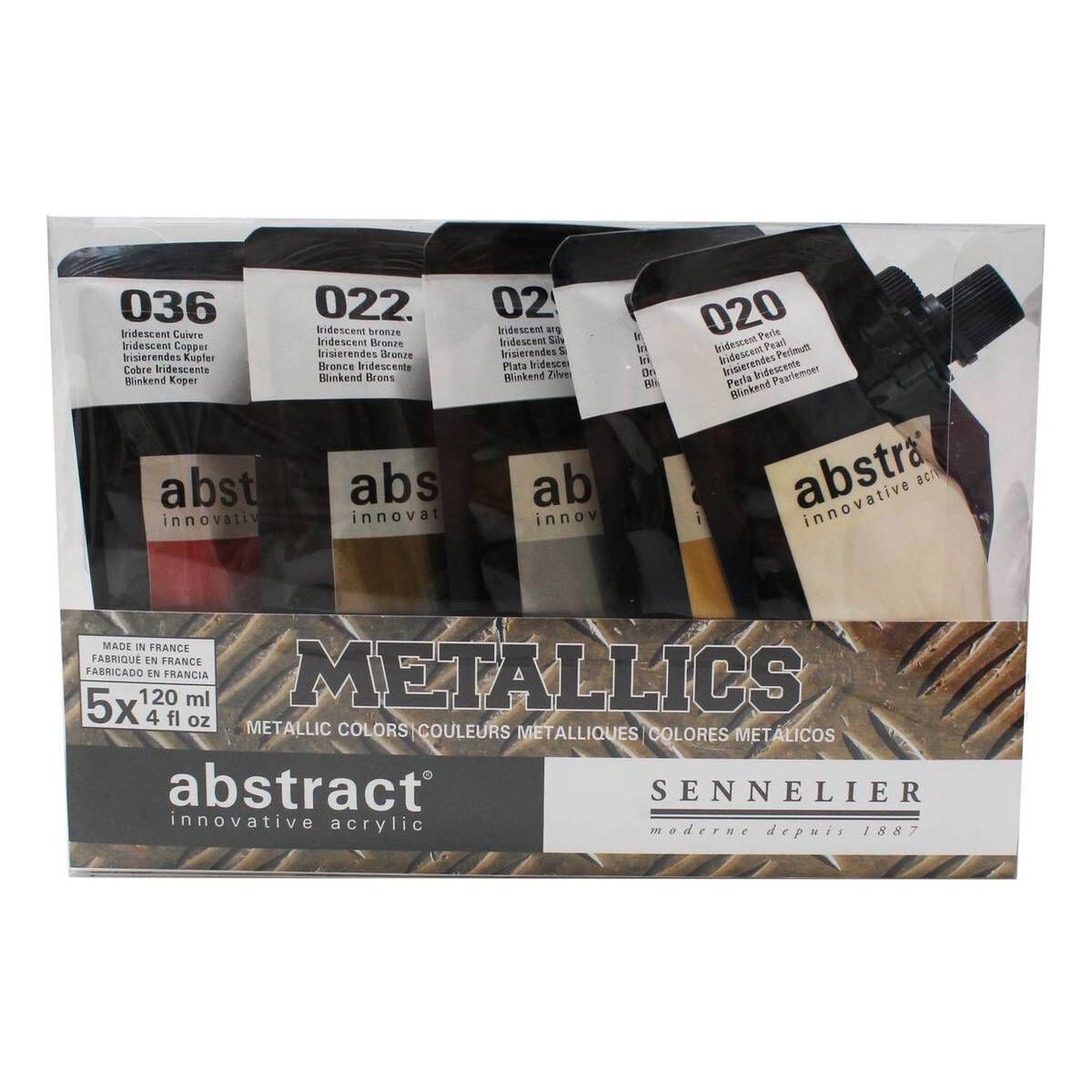 Sennelier Metallic Abstract Acrylic Paint Pouch 120ml 5 Pack Hobbycraft