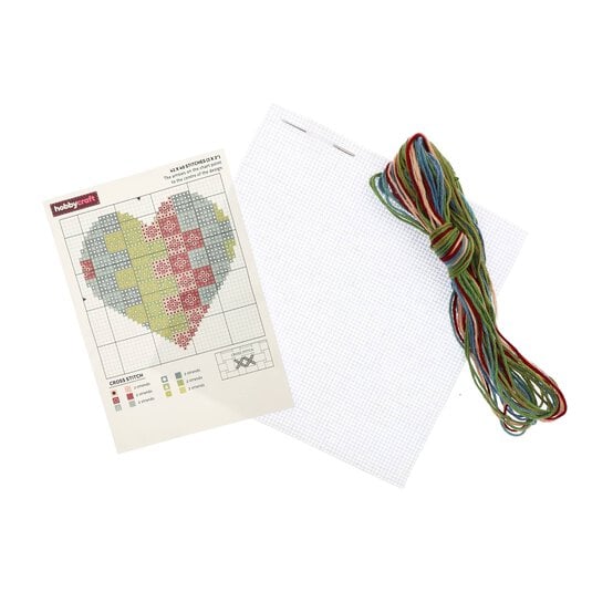 Mini Quilted Heart Cross Stitch Kit image number 3