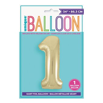 Giant Gold Foil Balloon Number 1