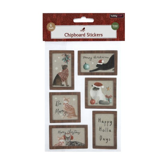Christmas Cat Chipboard Stickers 6 Pack image number 4