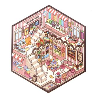 Mini Pink Candy Hut Scene Stickers