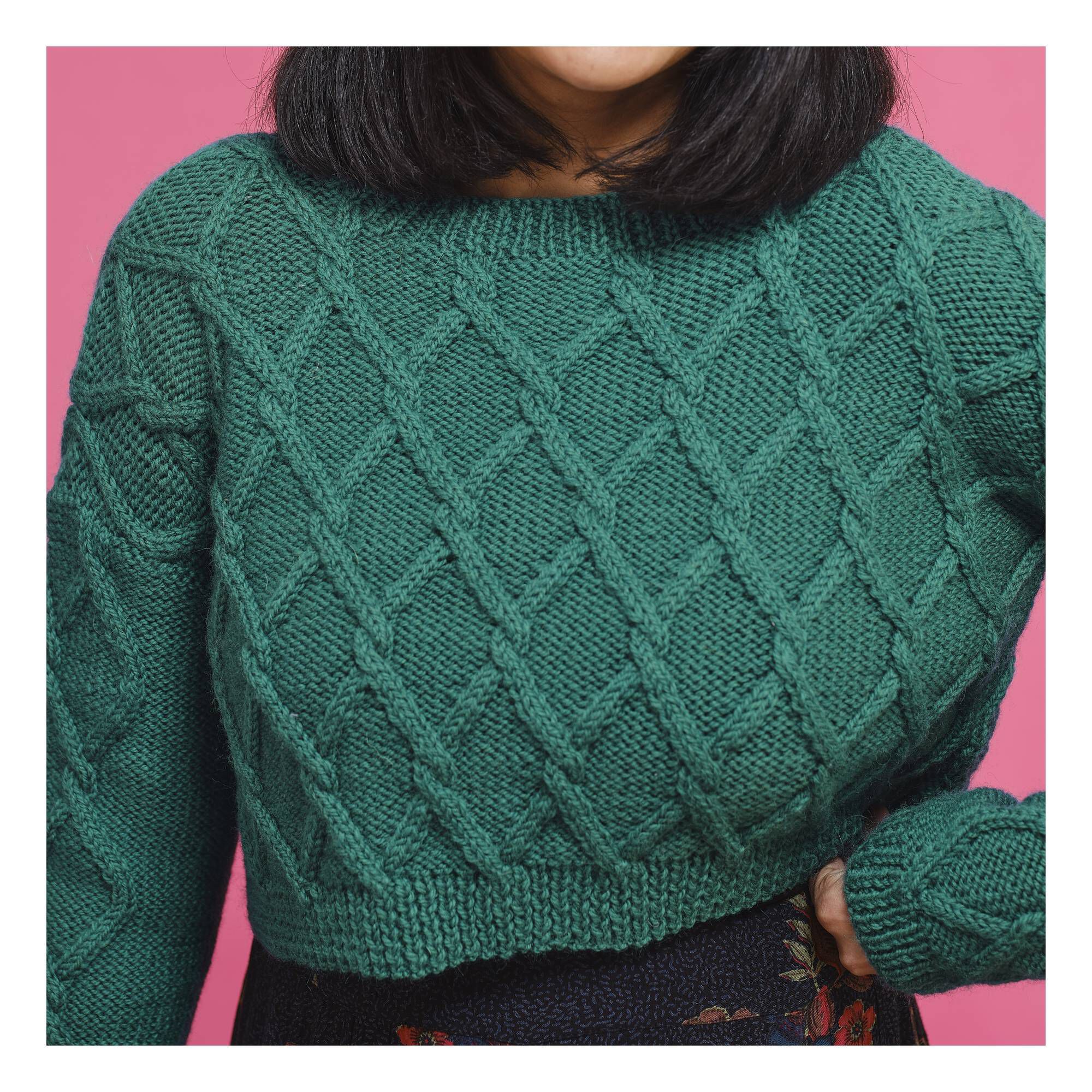 Knitcraft Crop Cable Jumper Digital Pattern 0342 | Hobbycraft