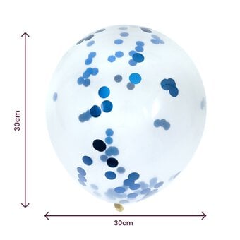 Blue Confetti Balloons 6 Pack image number 2