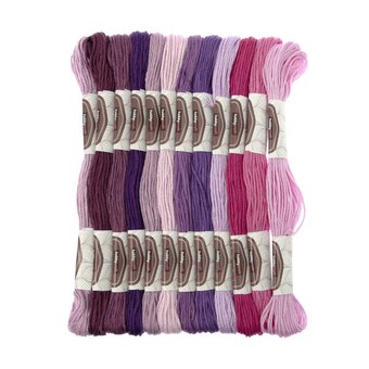 Purple Embroidery Floss 8m 12 Pack