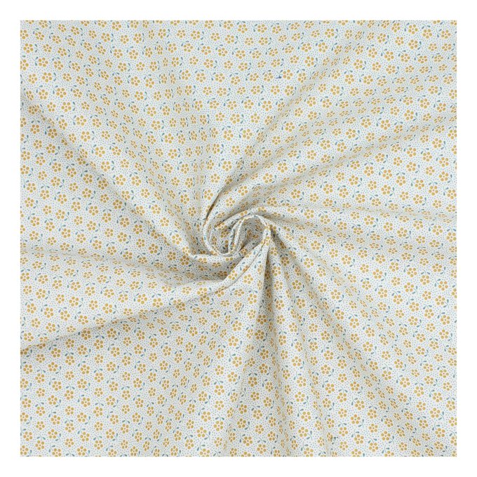 Yellow Meadow Cotton Fabric by the Metre image number 1