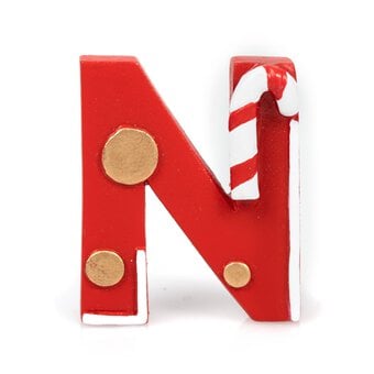 Christmas Resin Letter N Decoration 4cm image number 3