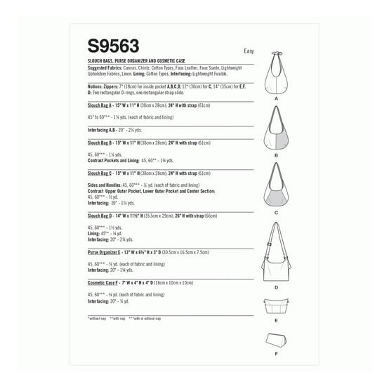 Simplicity Bag and Accessories Sewing Pattern S9563 image number 2